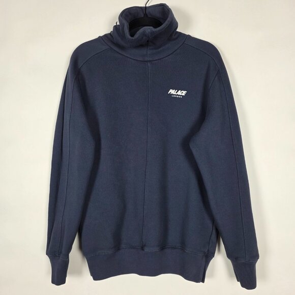 Palace London Skateboards Custom Roll Neck Mens Small Long Sleeve Blue Sweater - Picture 1 of 7